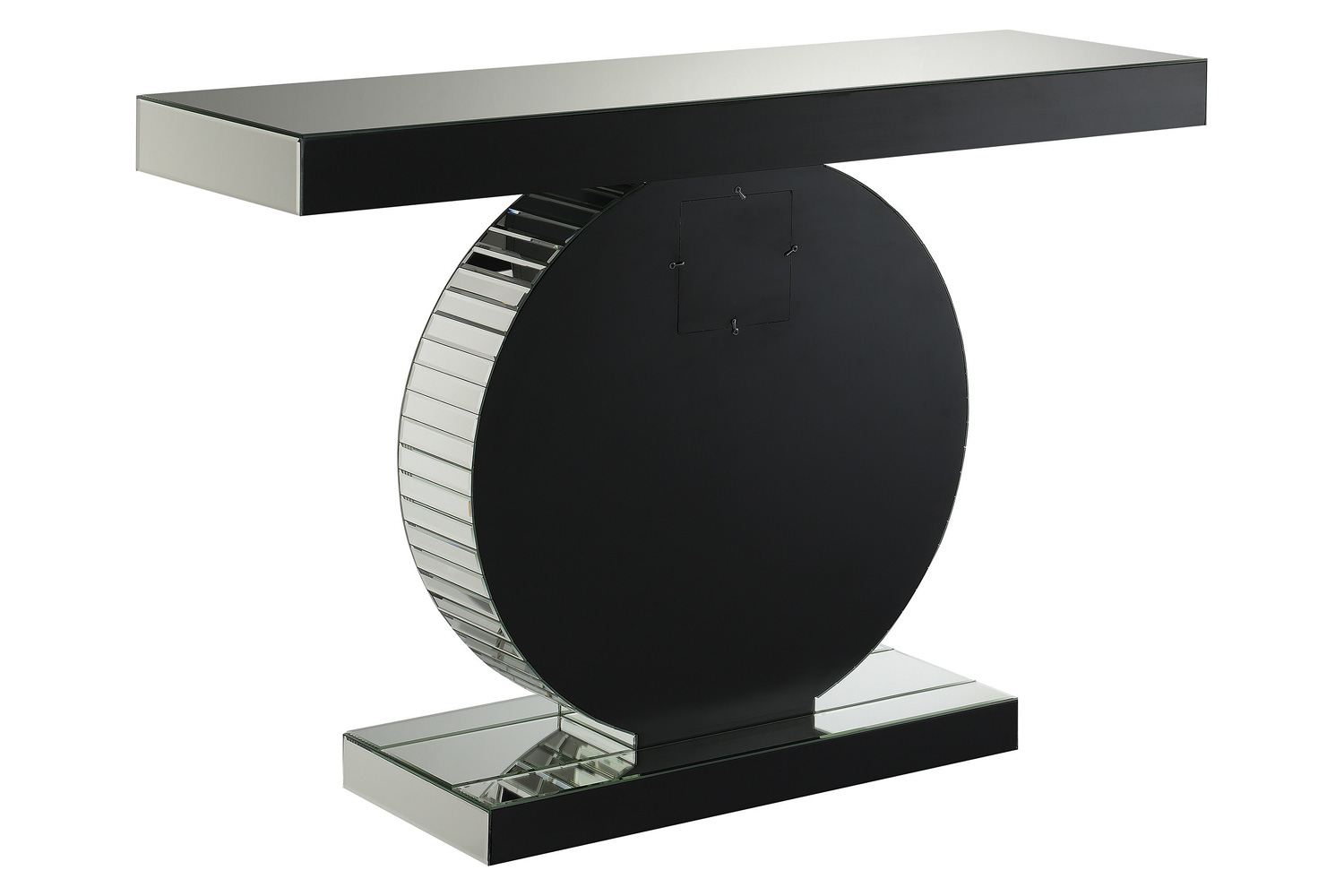 Coaster - Rectangular Console Table With Circular Base in Clear Mirror