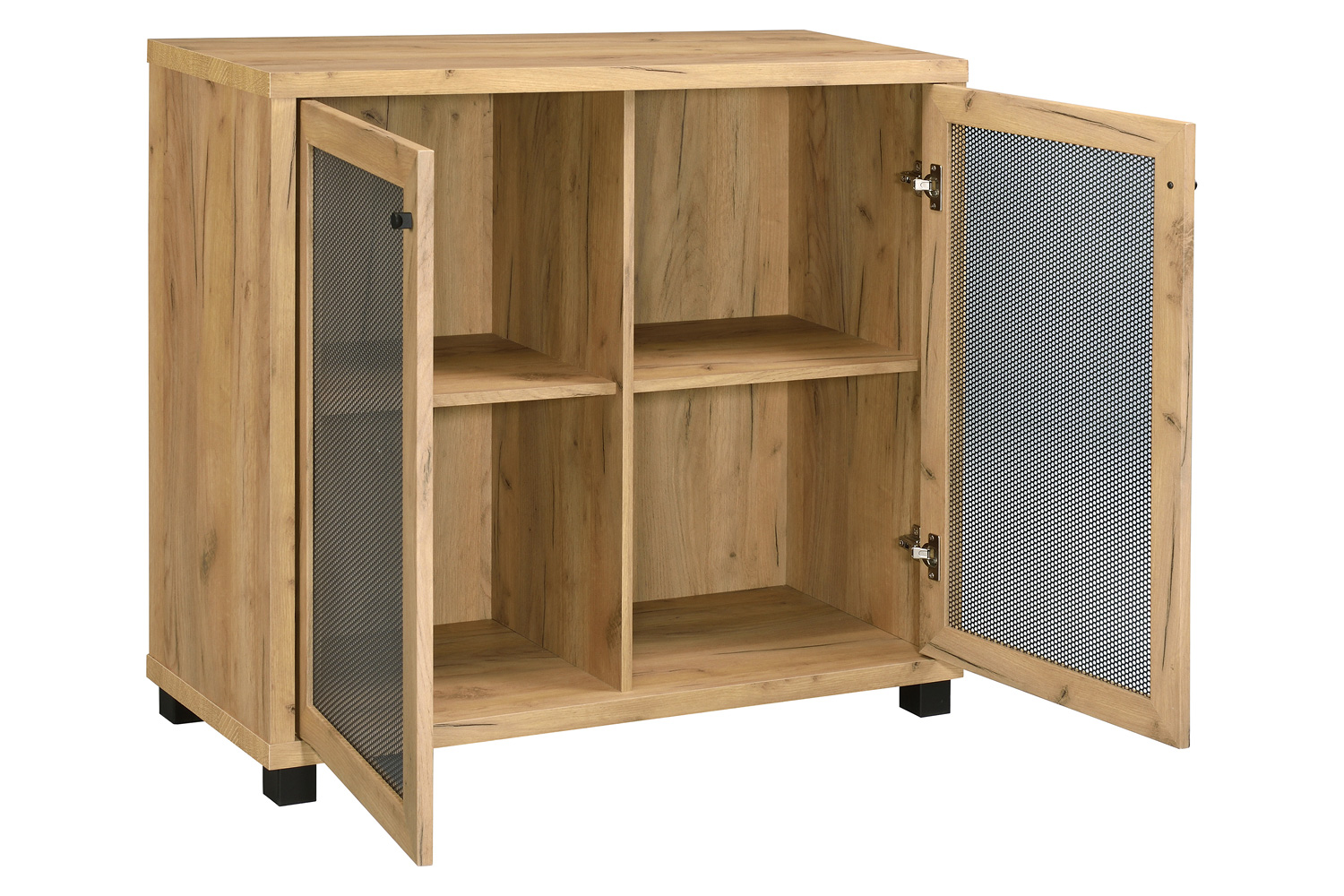 Coaster - Accent Cabinet With Two Mesh Doors in Golden Oak