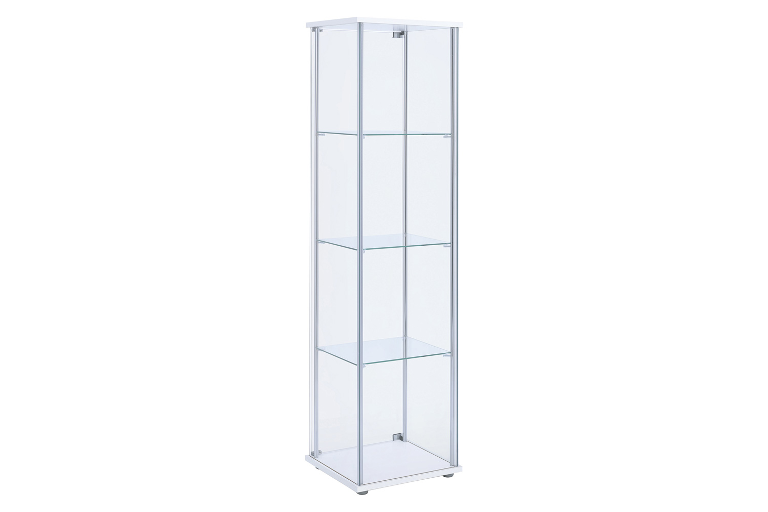 Coaster - Rectangular 4-Shelf Curio Cabinet in White/Clear