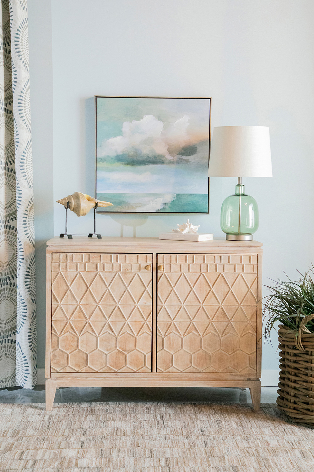 Coaster - 2-Door Geometric Accent Cabinet in White Distressed