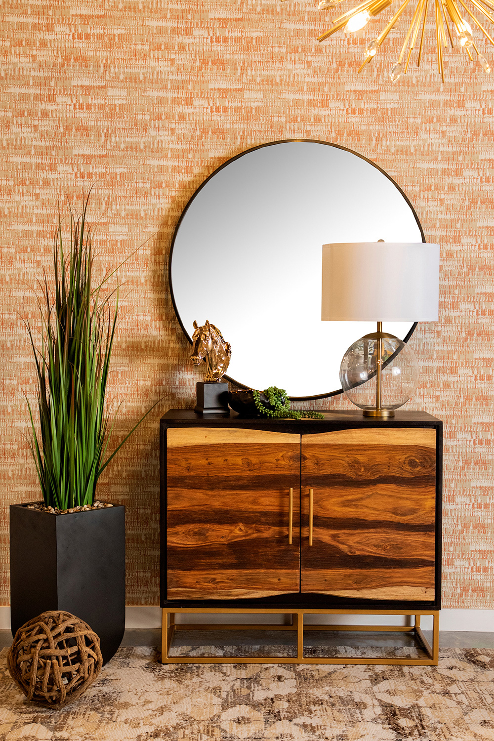 Coaster - 2-Door Accent Cabinet in Black Walnut/Gold
