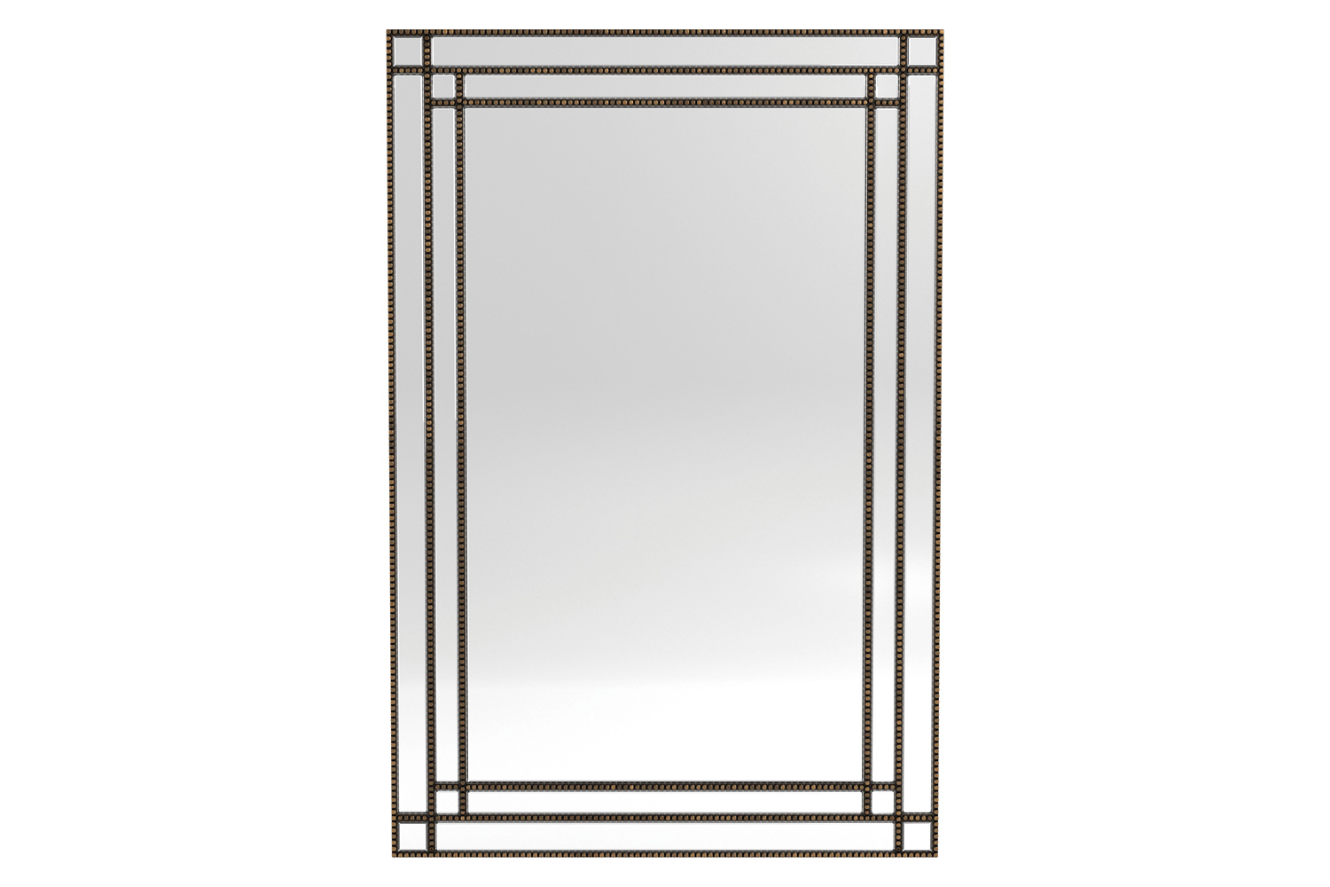 Coaster - Beaded Trim Mirror in Silver