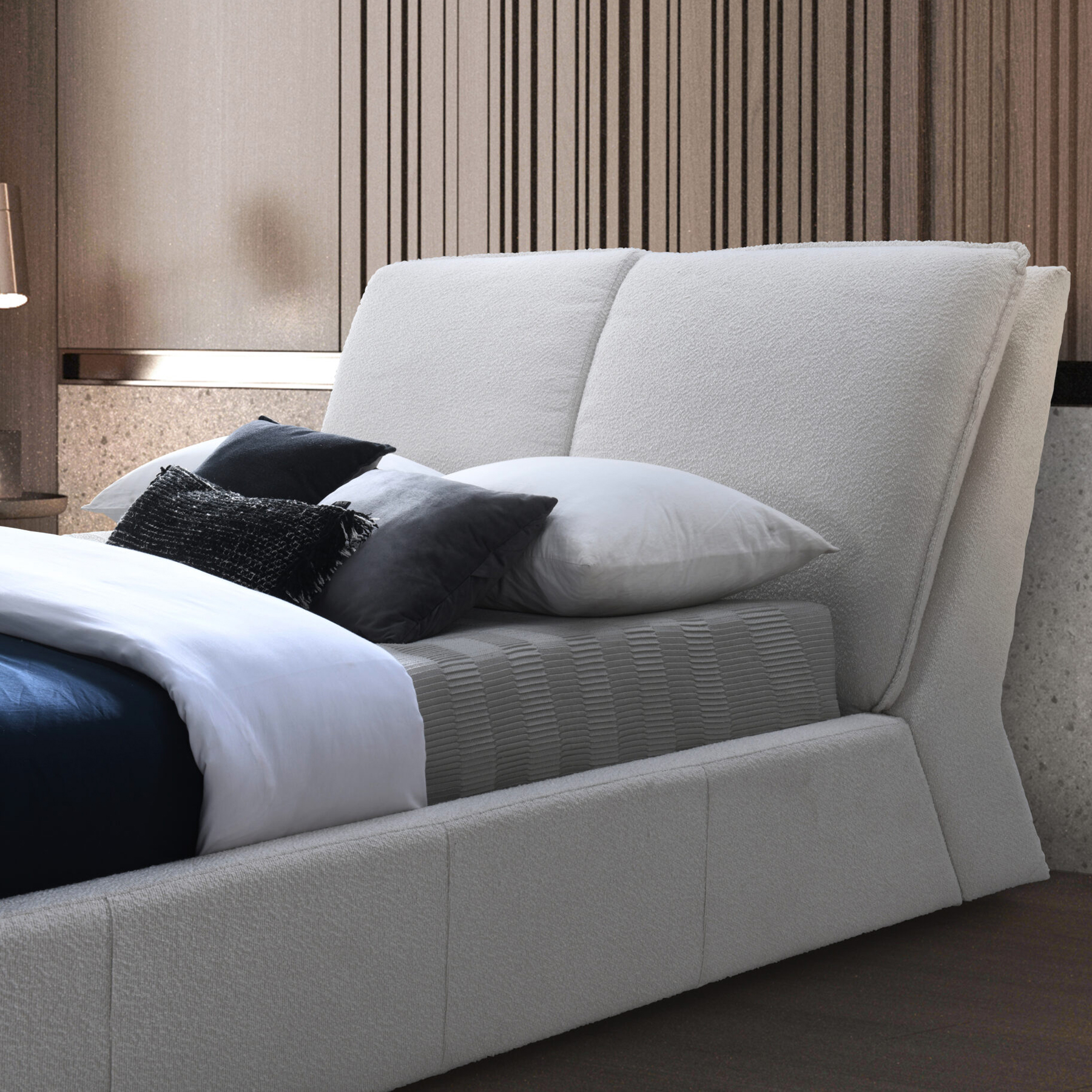 Contempo Bella Upholstered King Size Bed - Gray, Polyurethane