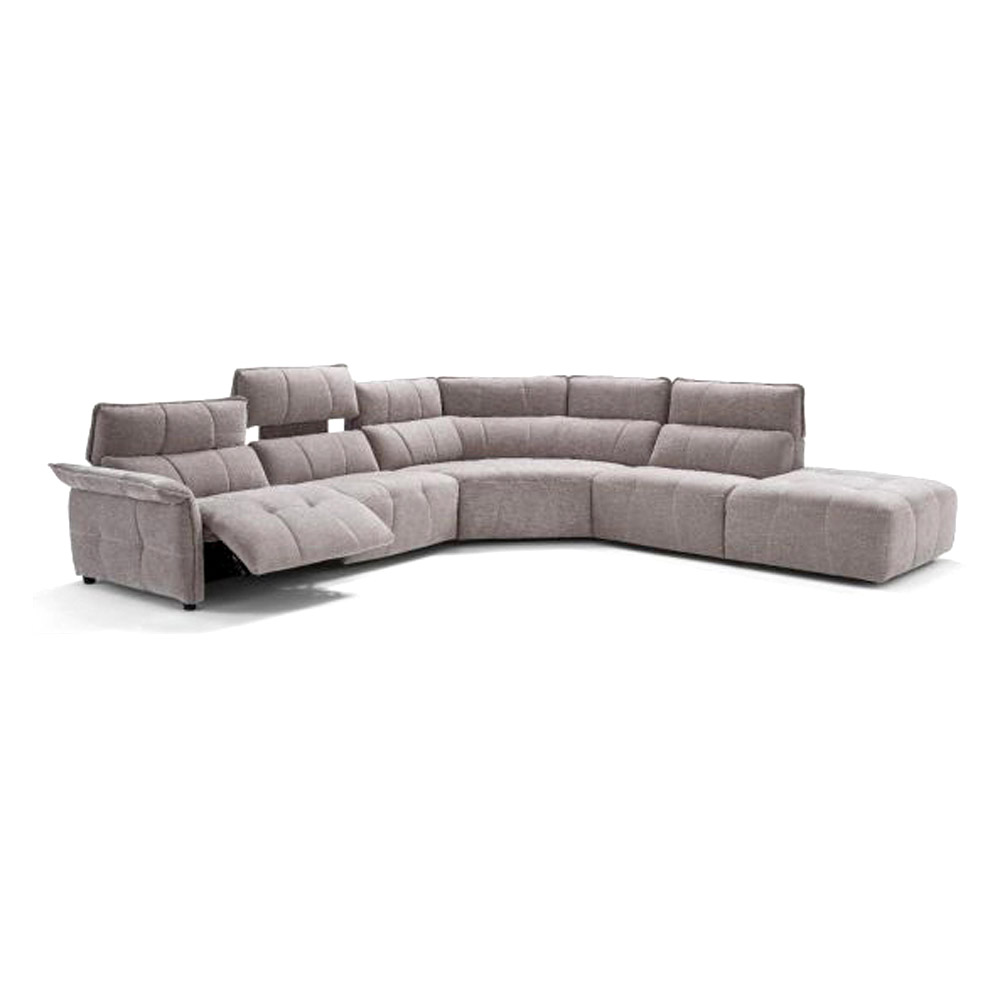 Creative Borg Left Arm Facing Sectional with Recliners - Light Gray, Fabric