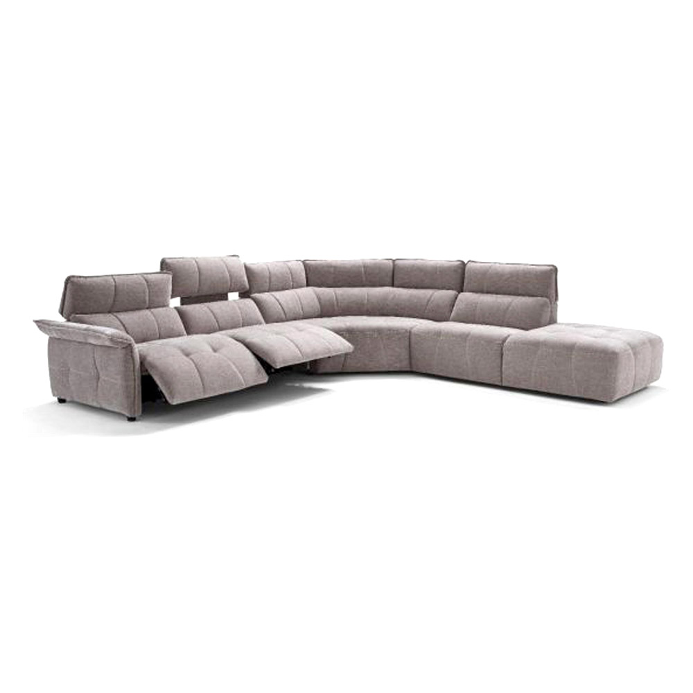 Creative Borg Left Arm Facing Sectional with Recliners - Light Gray, Fabric