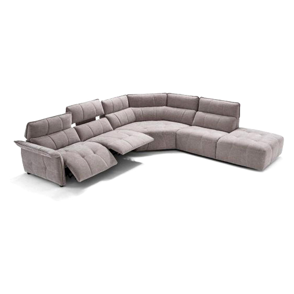 Creative Borg Left Arm Facing Sectional with Recliners - Light Gray, Fabric