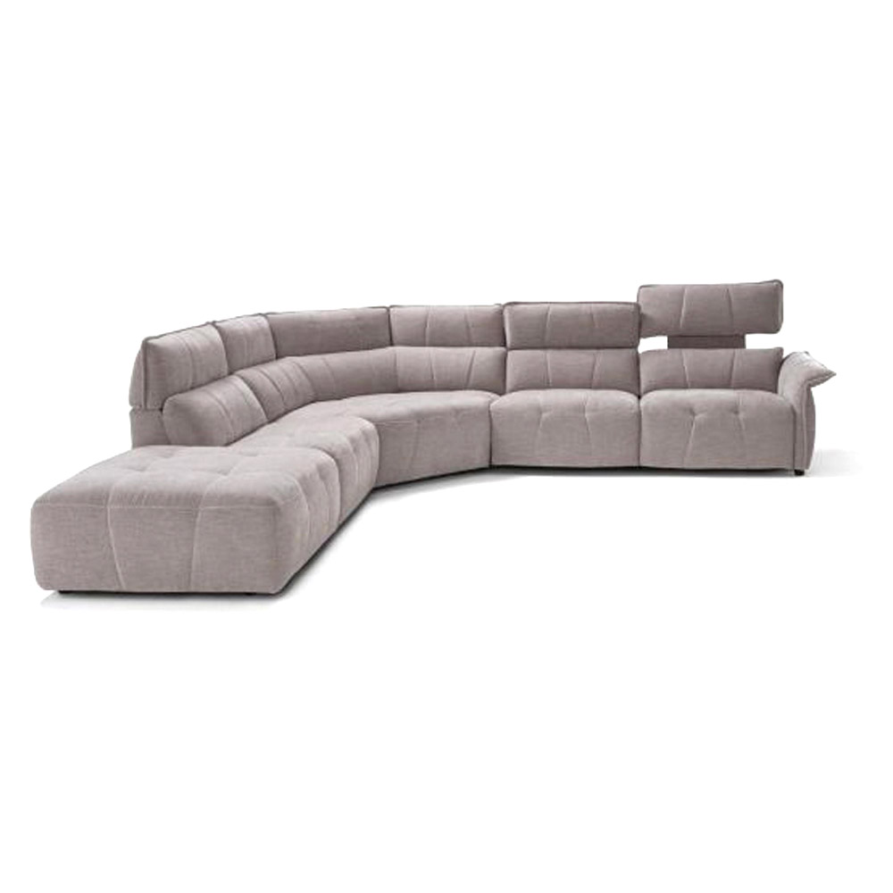 Creative Borg Right Arm Facing Sectional with Recliners - Light Gray, Fabric