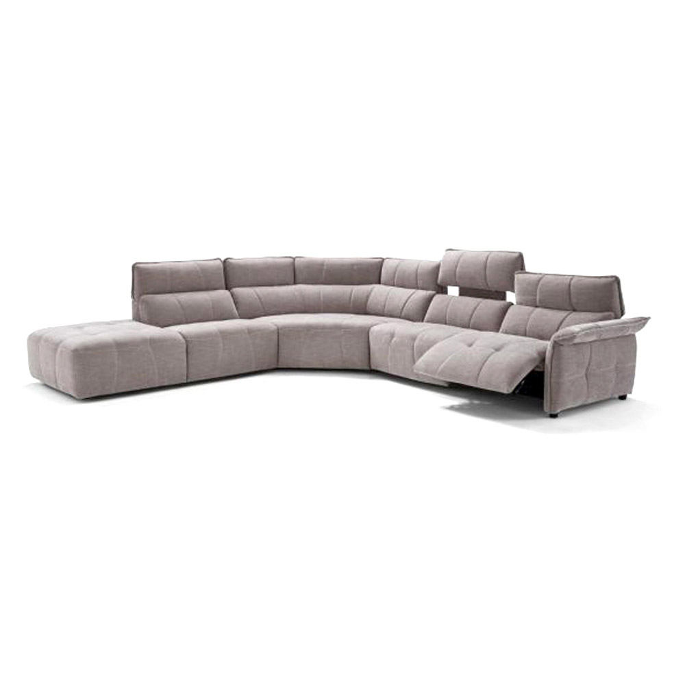 Creative Borg Right Arm Facing Sectional with Recliners - Light Gray, Fabric