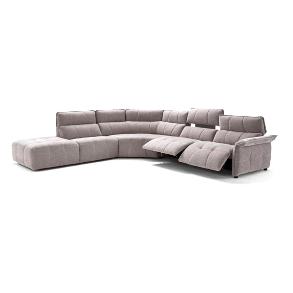 Creative Borg Right Arm Facing Sectional with Recliners - Light Gray, Fabric