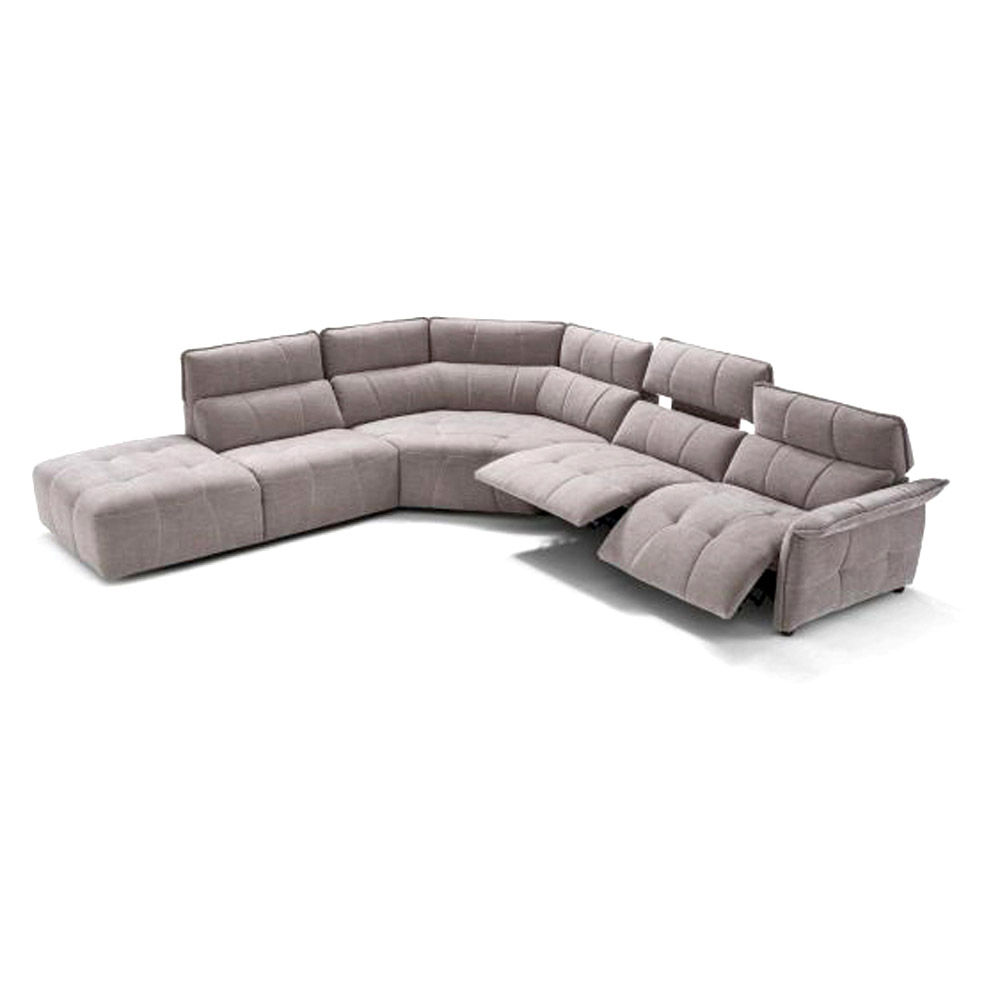 Creative Borg Right Arm Facing Sectional with Recliners - Light Gray, Fabric