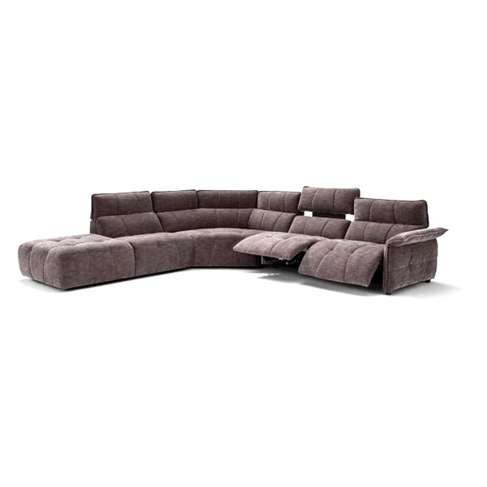 Creative Borg Right Arm Facing Sectional with Recliners - Mouse, Fabric