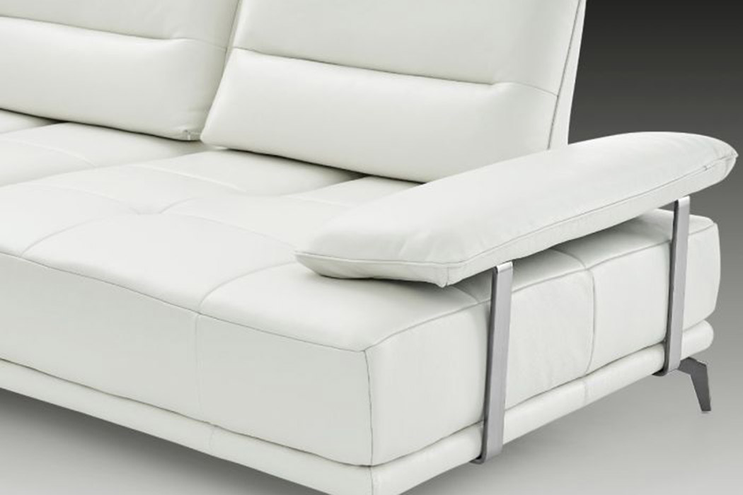 Creative Eleganto 5 Piece Sectional with Power Motion Backrests - Alabaster, Leather