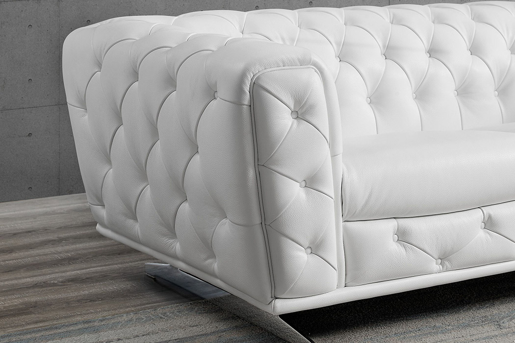 Creative Ellie Modern Chair - White, Leather