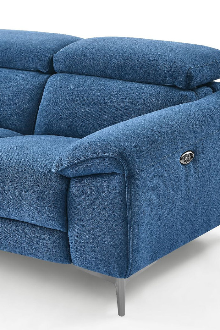 Creative Lucca Armchair with Recliner - Cerulean, Fabric