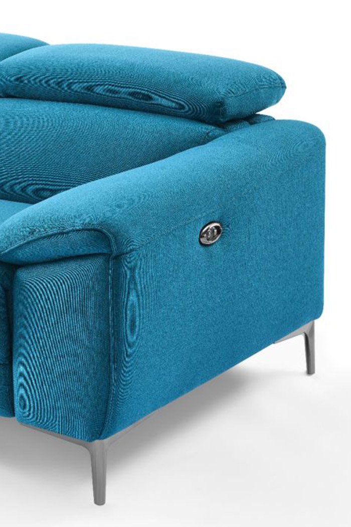 Creative Lucca Armchair with Recliner - Turquois, Fabric