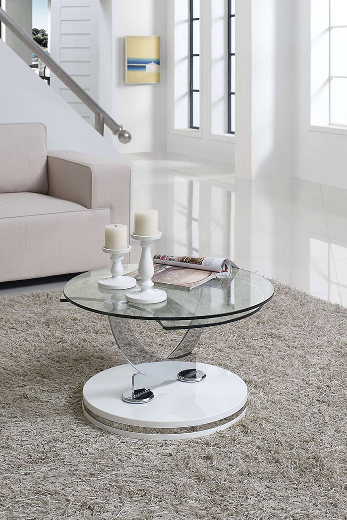 Creative Lulu Rotating Coffee Table - White High Gloss