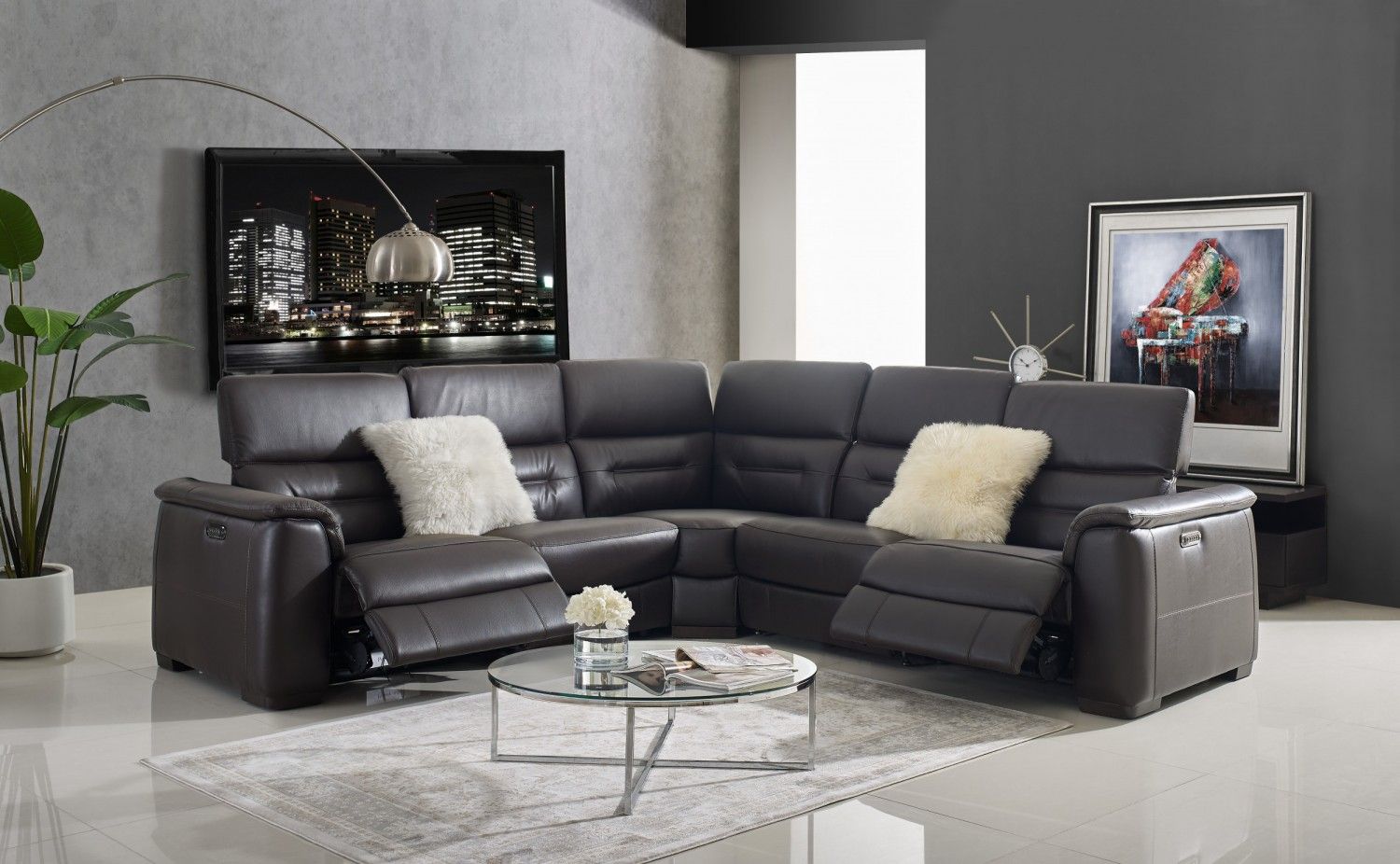 Creative - Rossi Sectional with Power Recliners