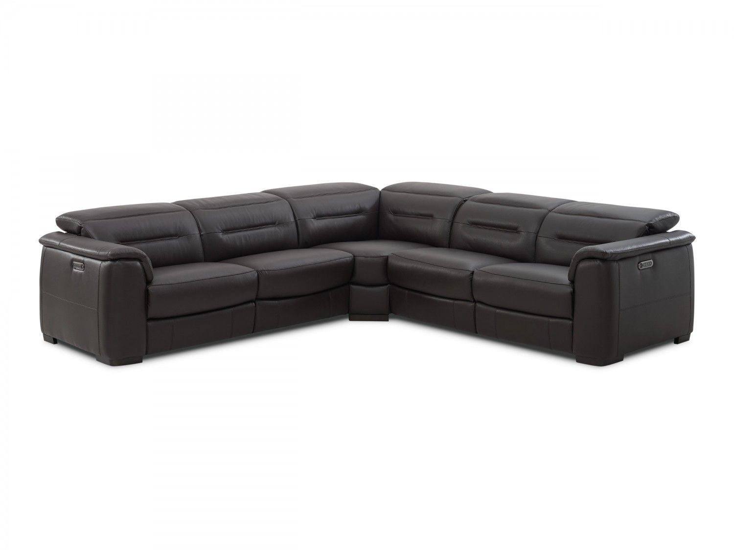 Creative Rossi Sectional with Power Recliners - Walnut, Leather