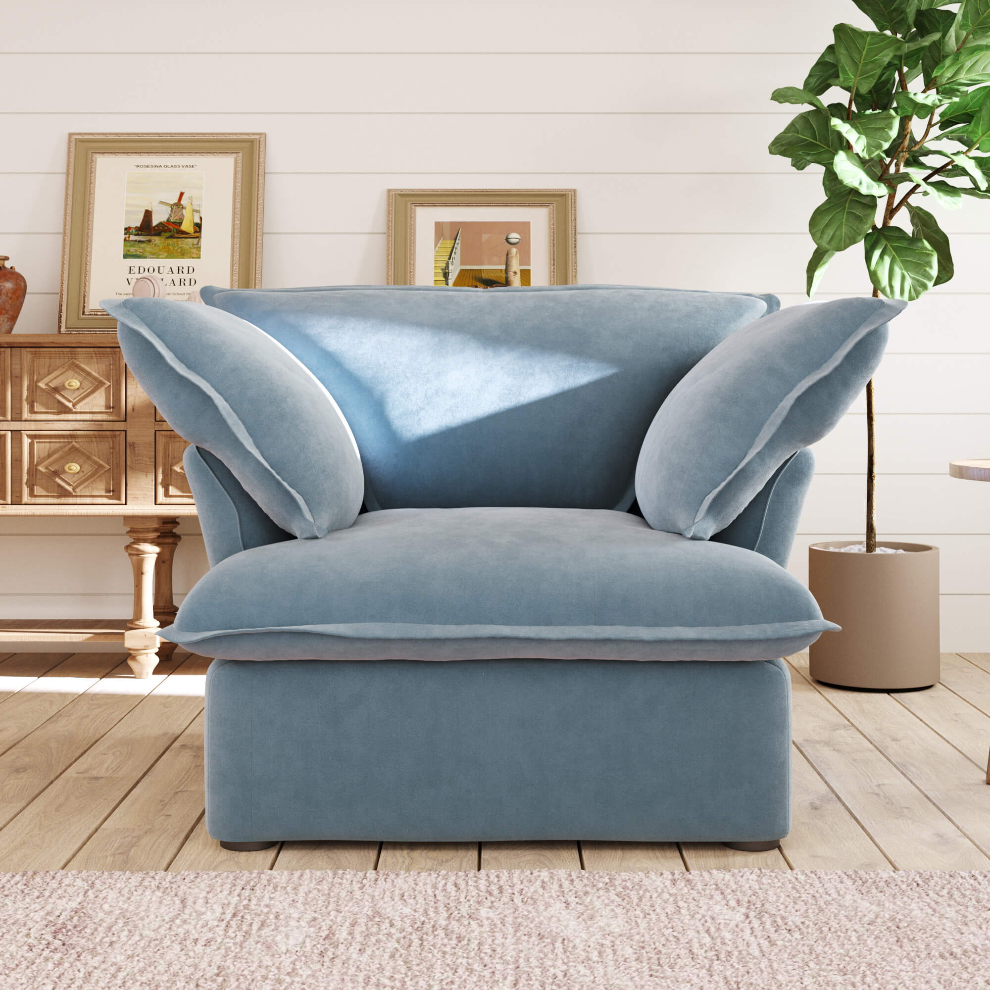 Crenus Softspot 43.3" Single Seat Sofa Cover - White