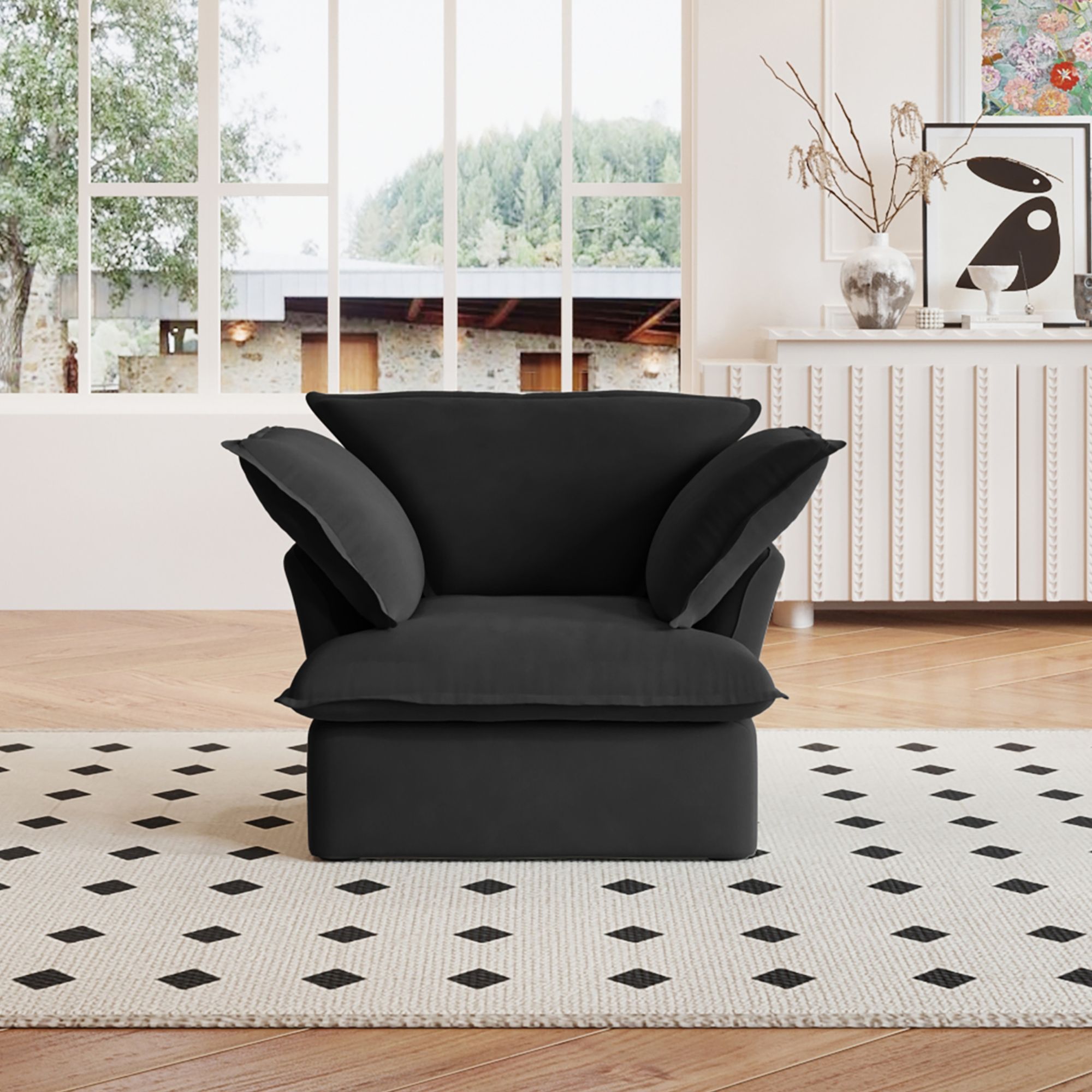 Crenus Softspot 43.3" Single Seat Sofa Cover - White