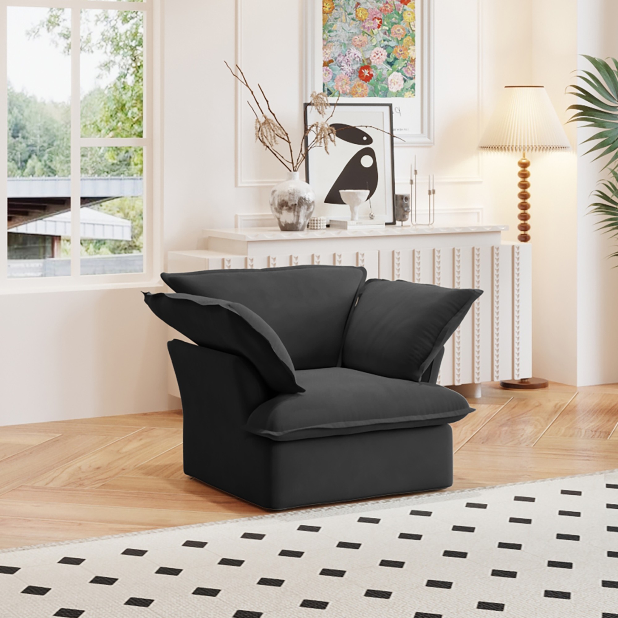 Crenus Softspot 43.3" Single Seat Sofa Cover - White