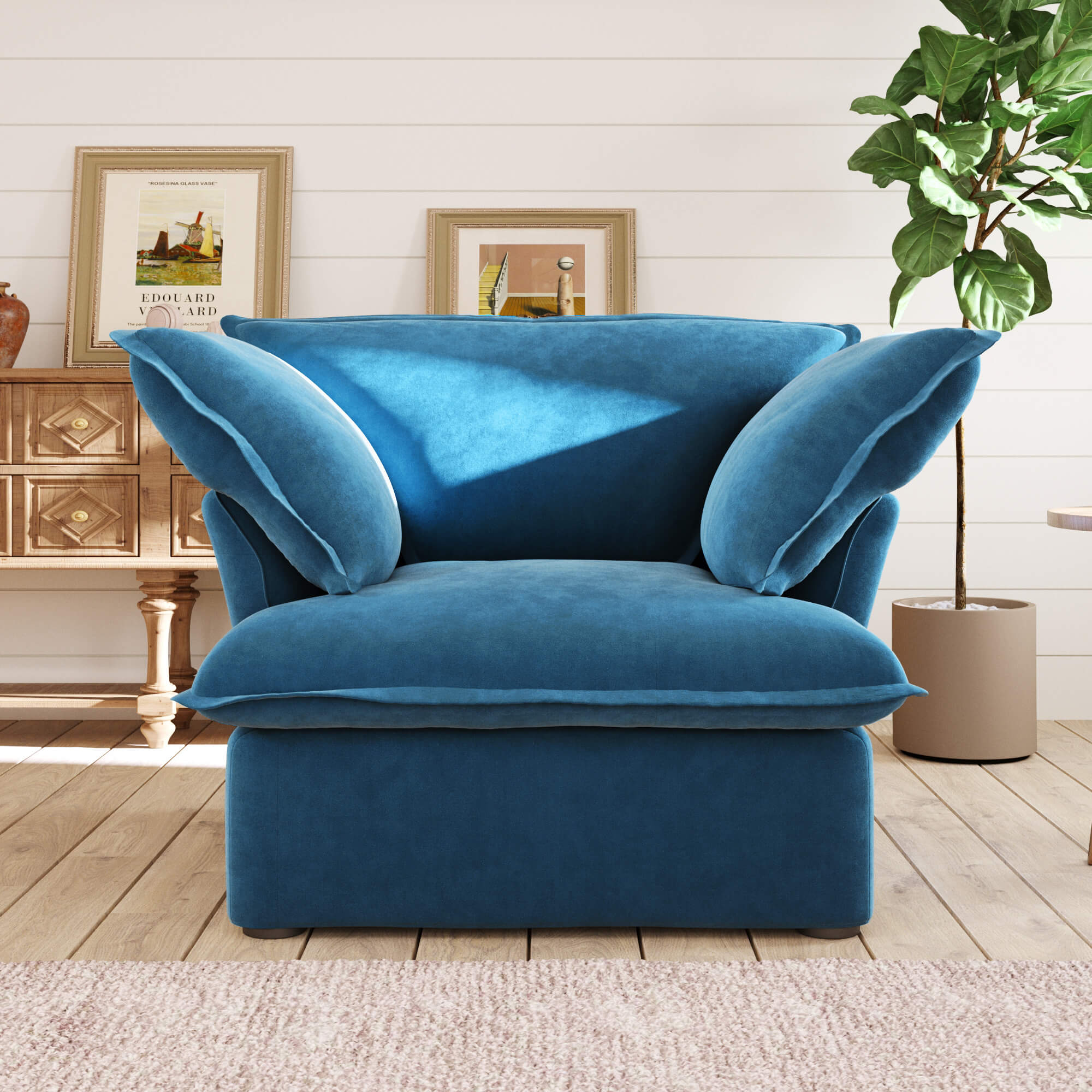 Crenus Softspot 43.3" Single Seat Sofa Cover - White