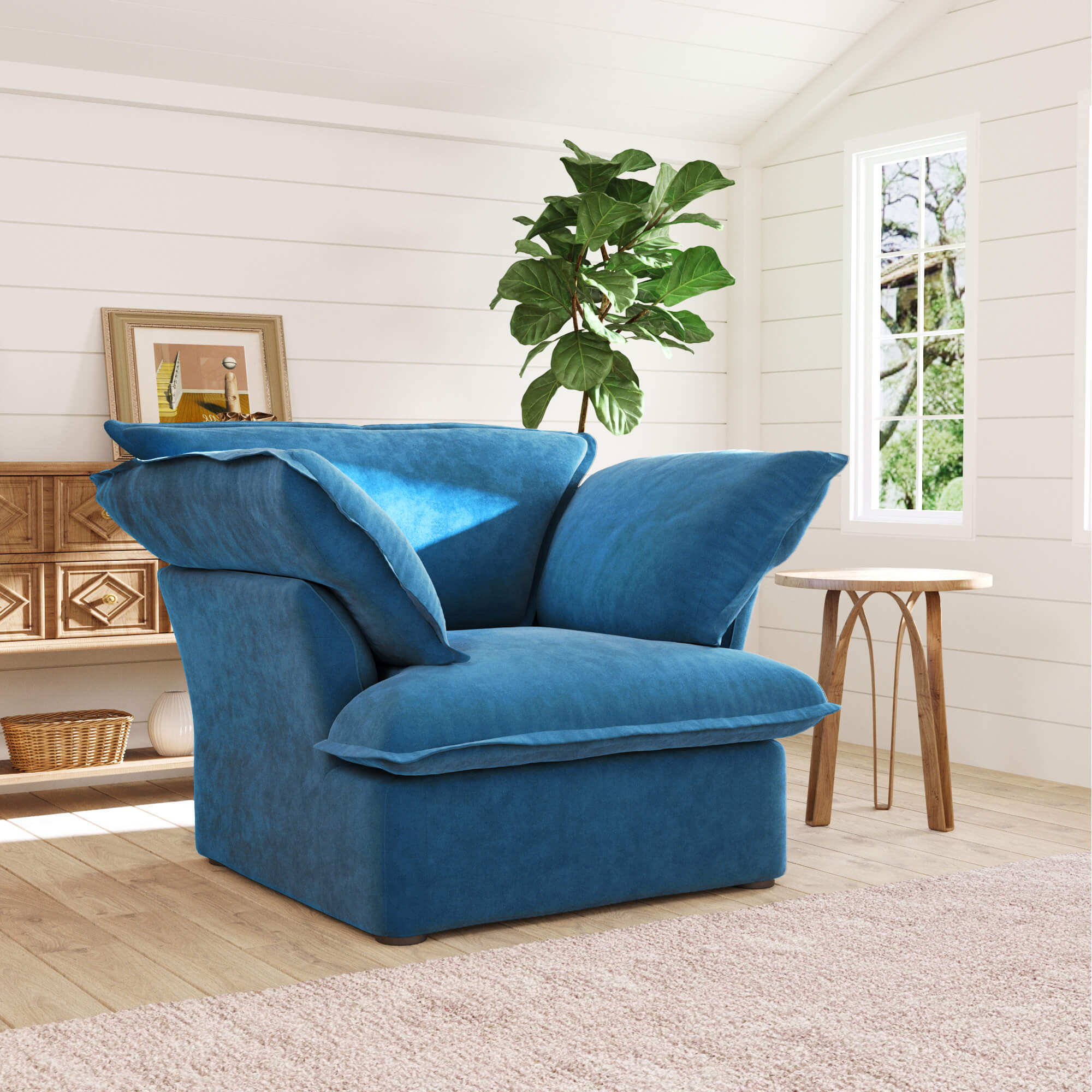 Crenus Softspot 43.3" Single Seat Sofa Cover - White
