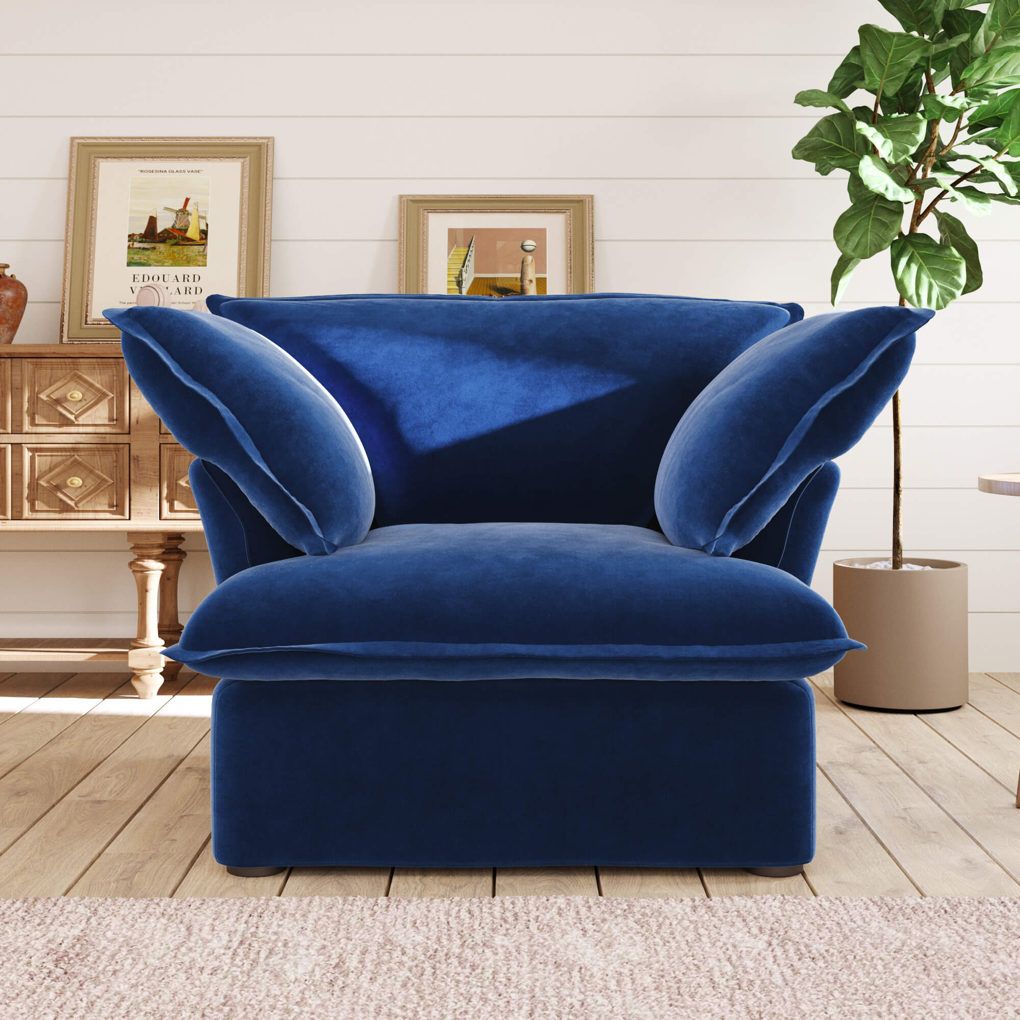 Crenus Softspot 43.3" Single Seat Sofa Cover - White
