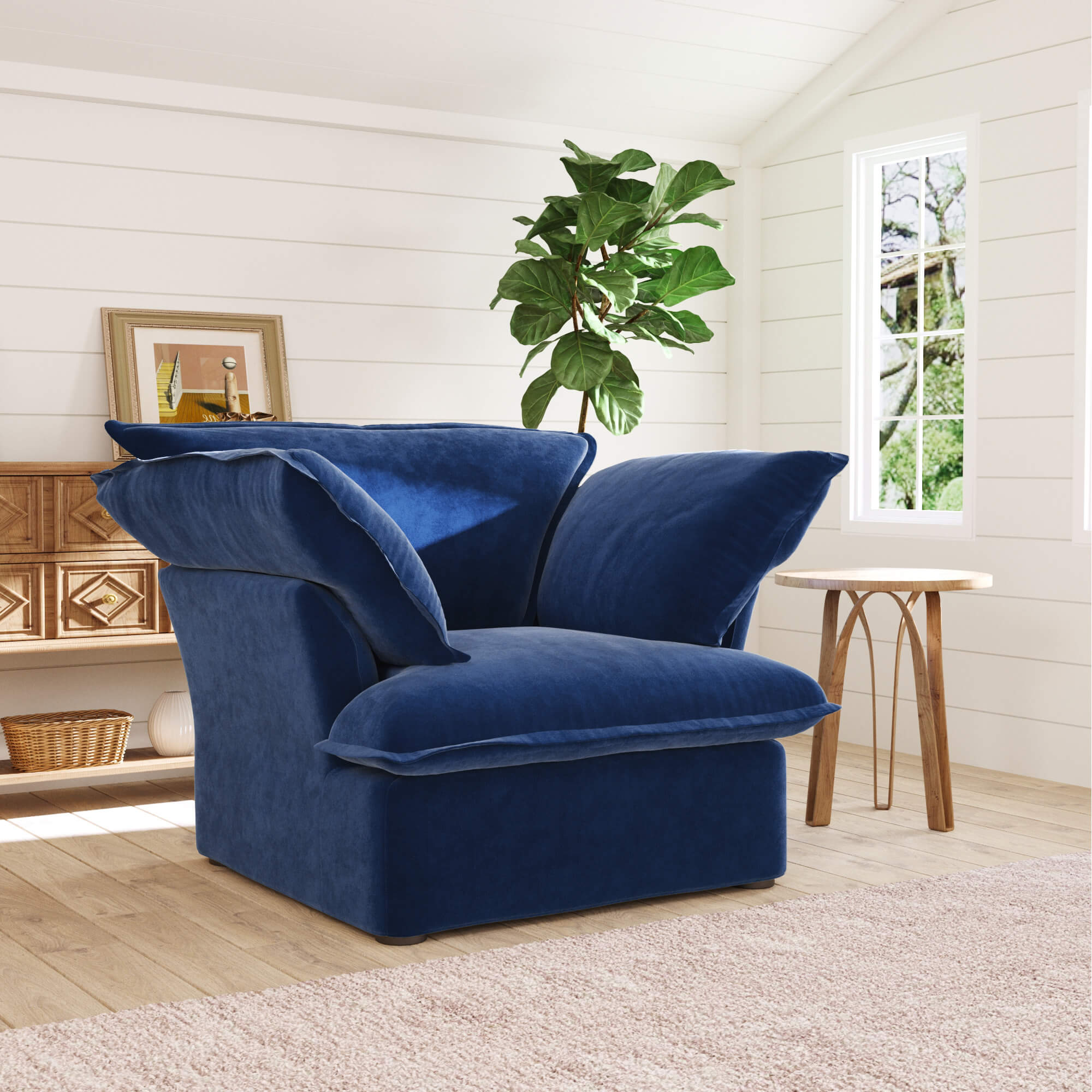 Crenus Softspot 43.3" Single Seat Sofa Cover - White