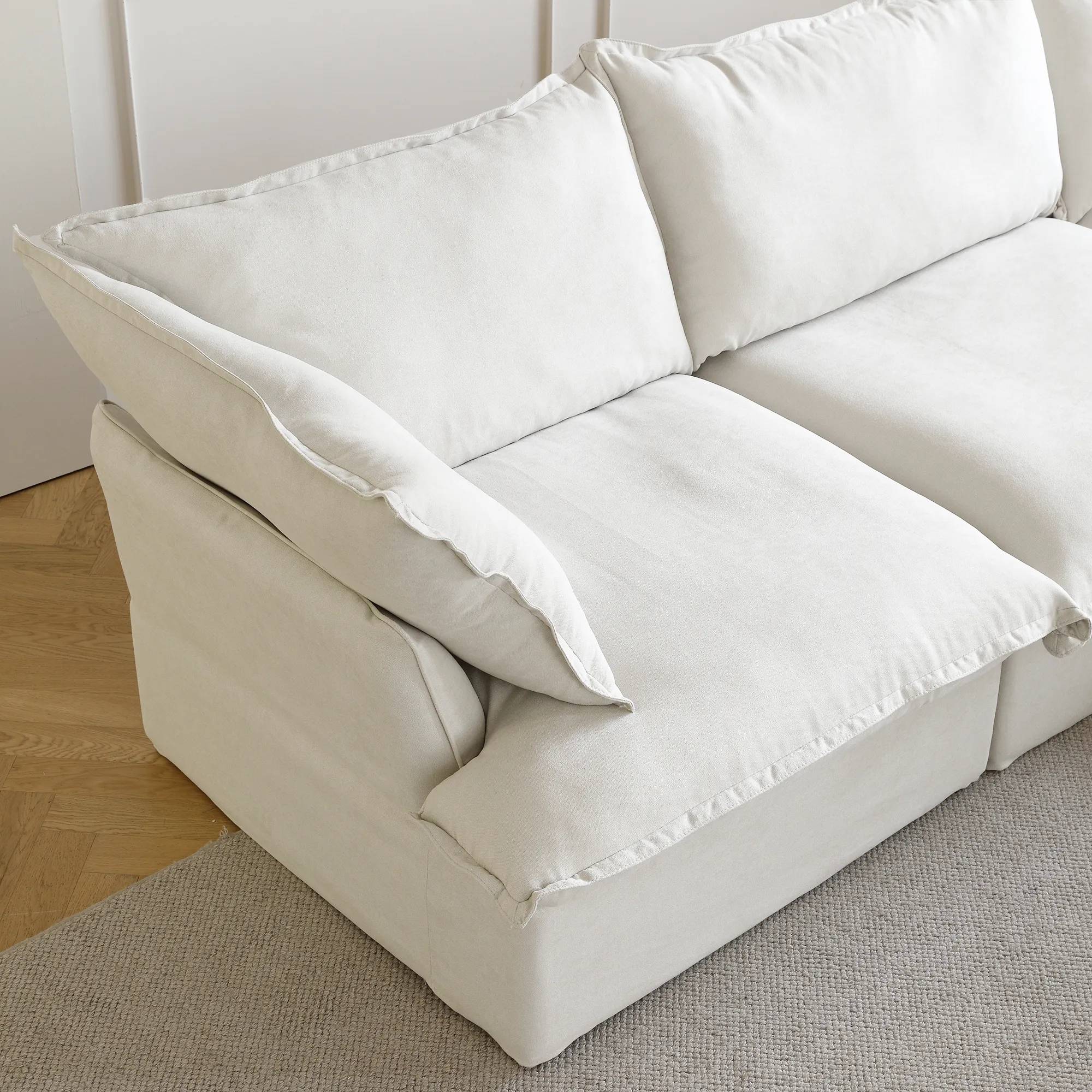 Crenus Softspot 43.3" Single Seat Sofa Cover - White