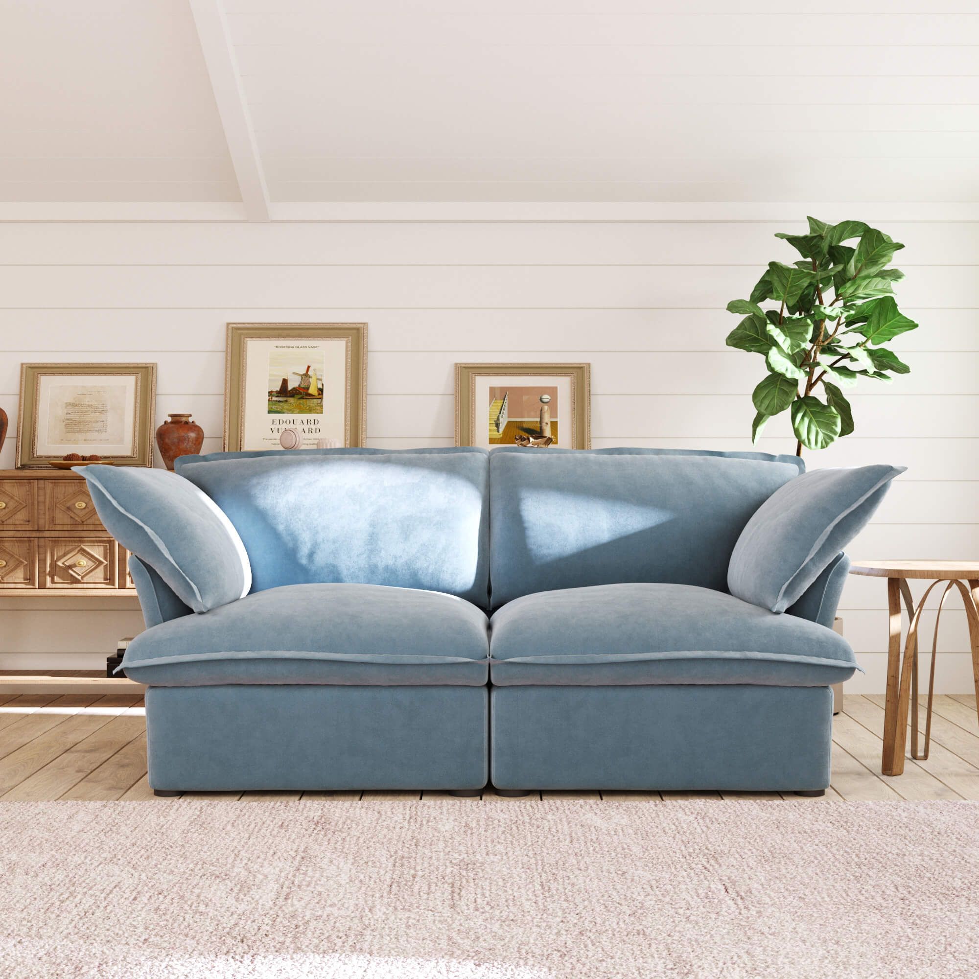 Crenus Softspot 82.66" Loveseat Couch Sofa Cover - White