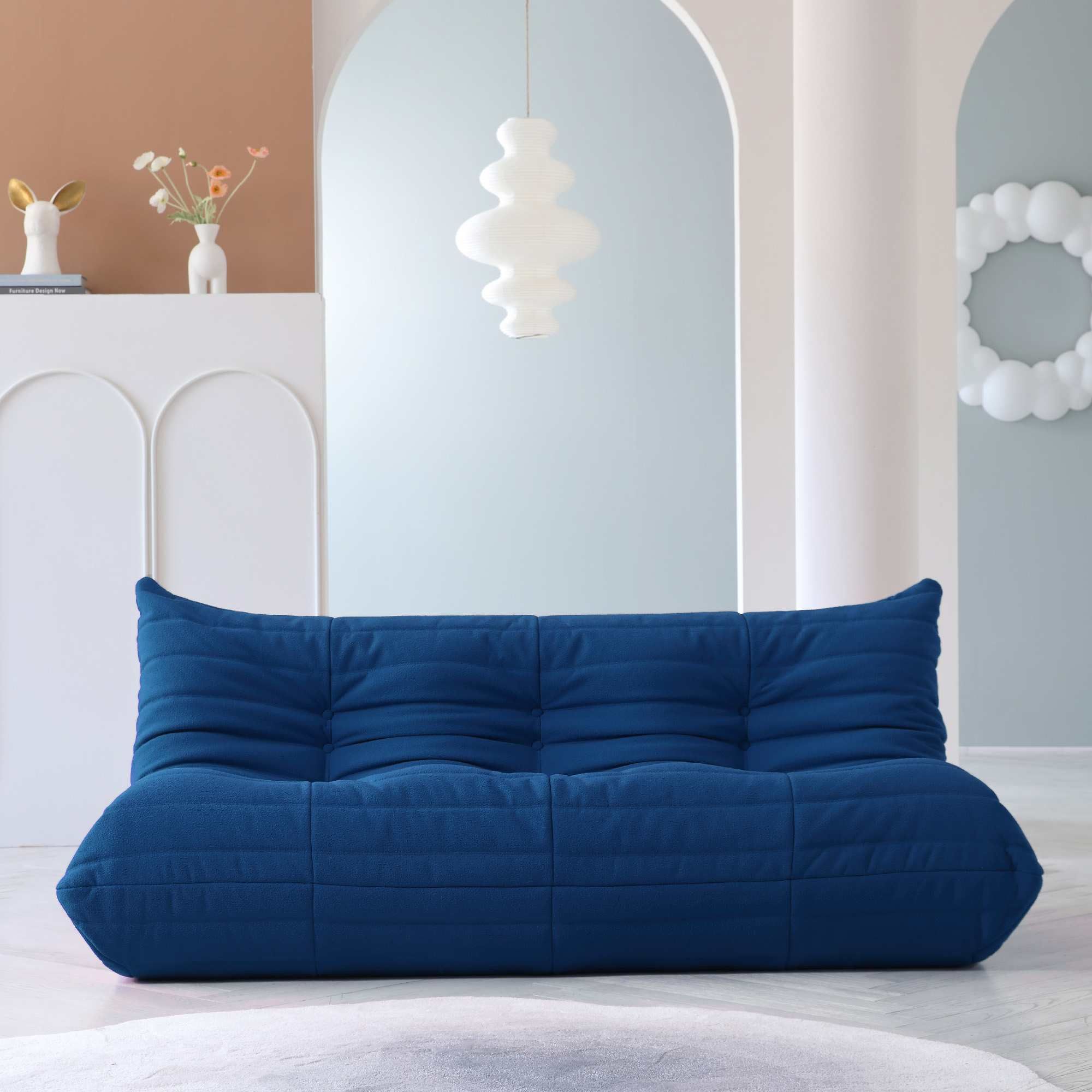 Crenus Caterpillar 68.9" 3 Seater Floor Sofa - Green
