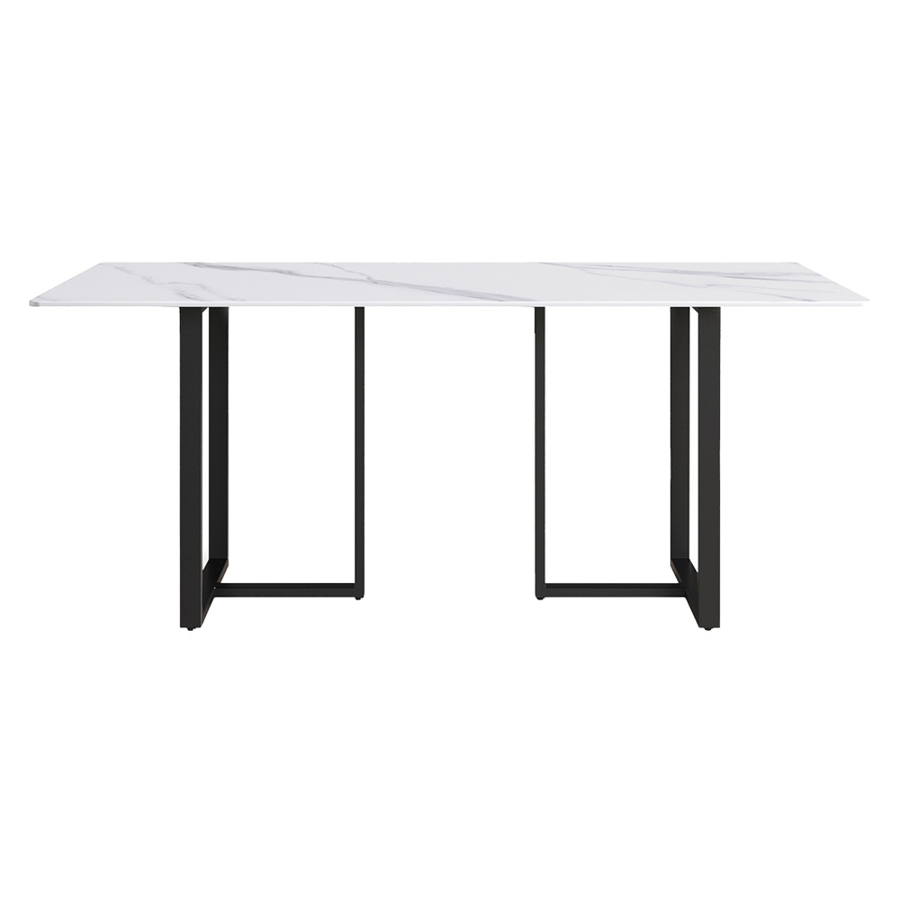 Crenus Trani Rectangular Dining Table - Gray/Black, 70.87''
