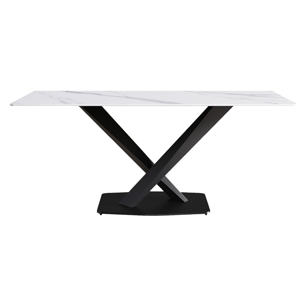 Crenus Pietra Rectangular Dining Table - Gray/Gold, 63"