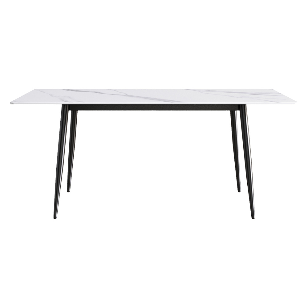 Crenus Sophia Rectangular Dining Table - White/Gold, 70.87''