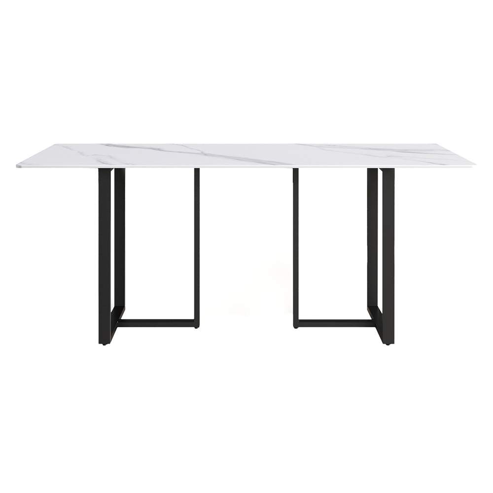 Crenus Trani Rectangular Dining Table - White/Gold, 63"