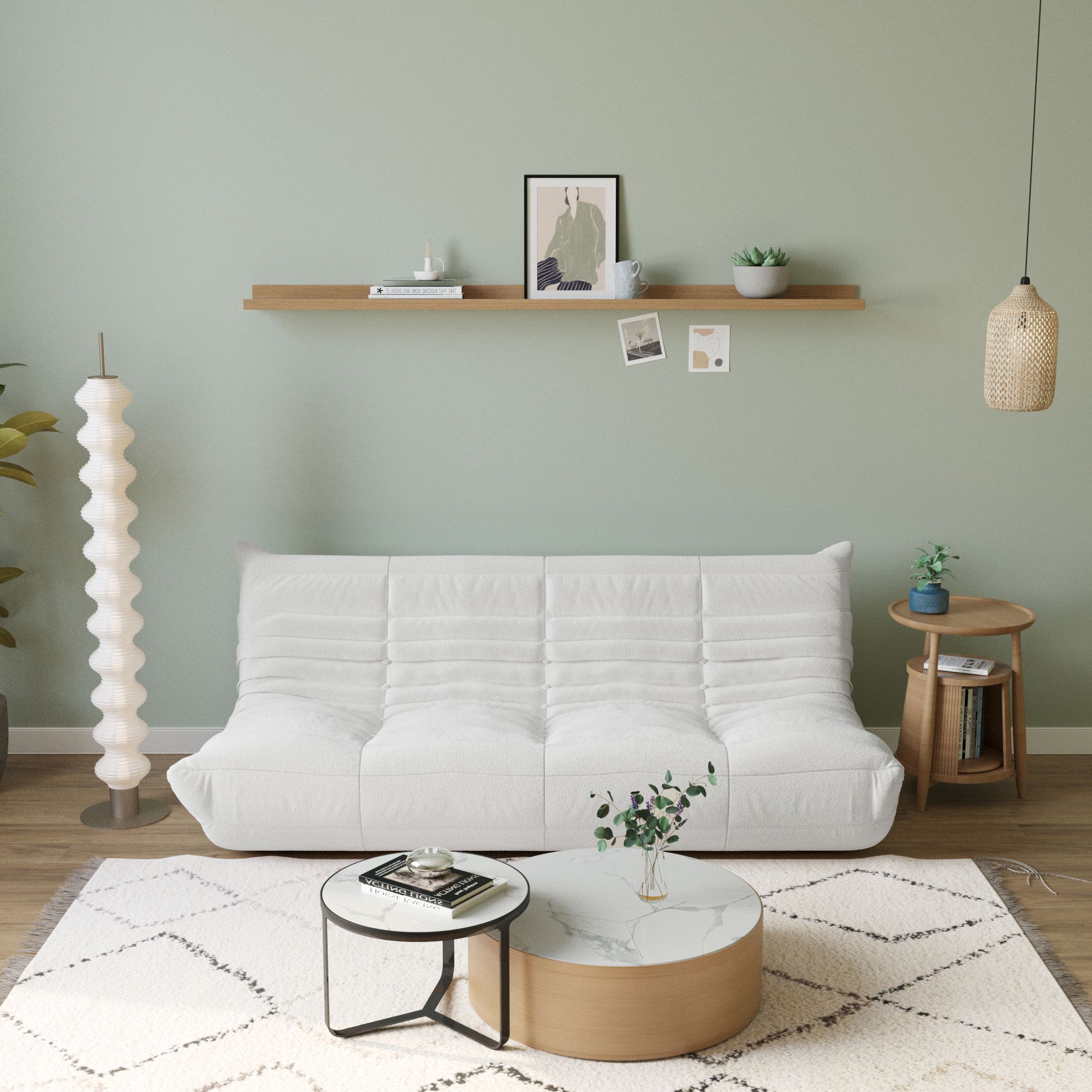 Crenus - Caterpillar 68.9" 3 Seater Floor Sofa