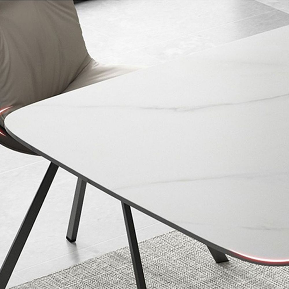 Crenus Hobart Rectangular Dining Table - White/Gold, 62.99”