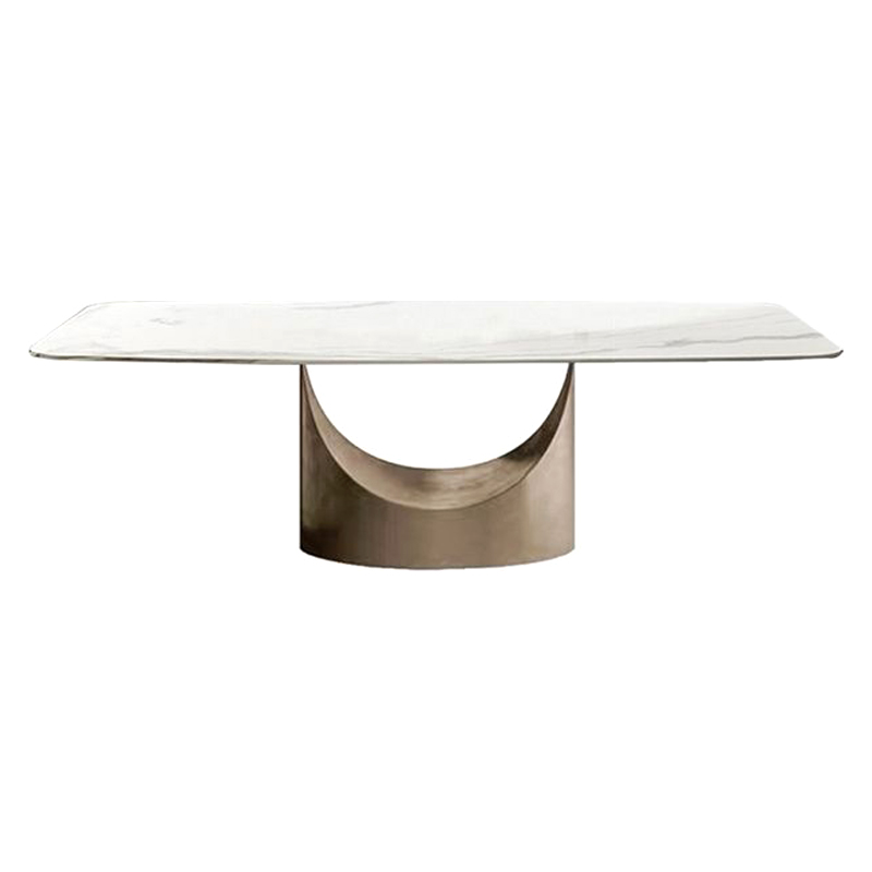 Crenus Hobart Rectangular Dining Table - White/Gold, 62.99”