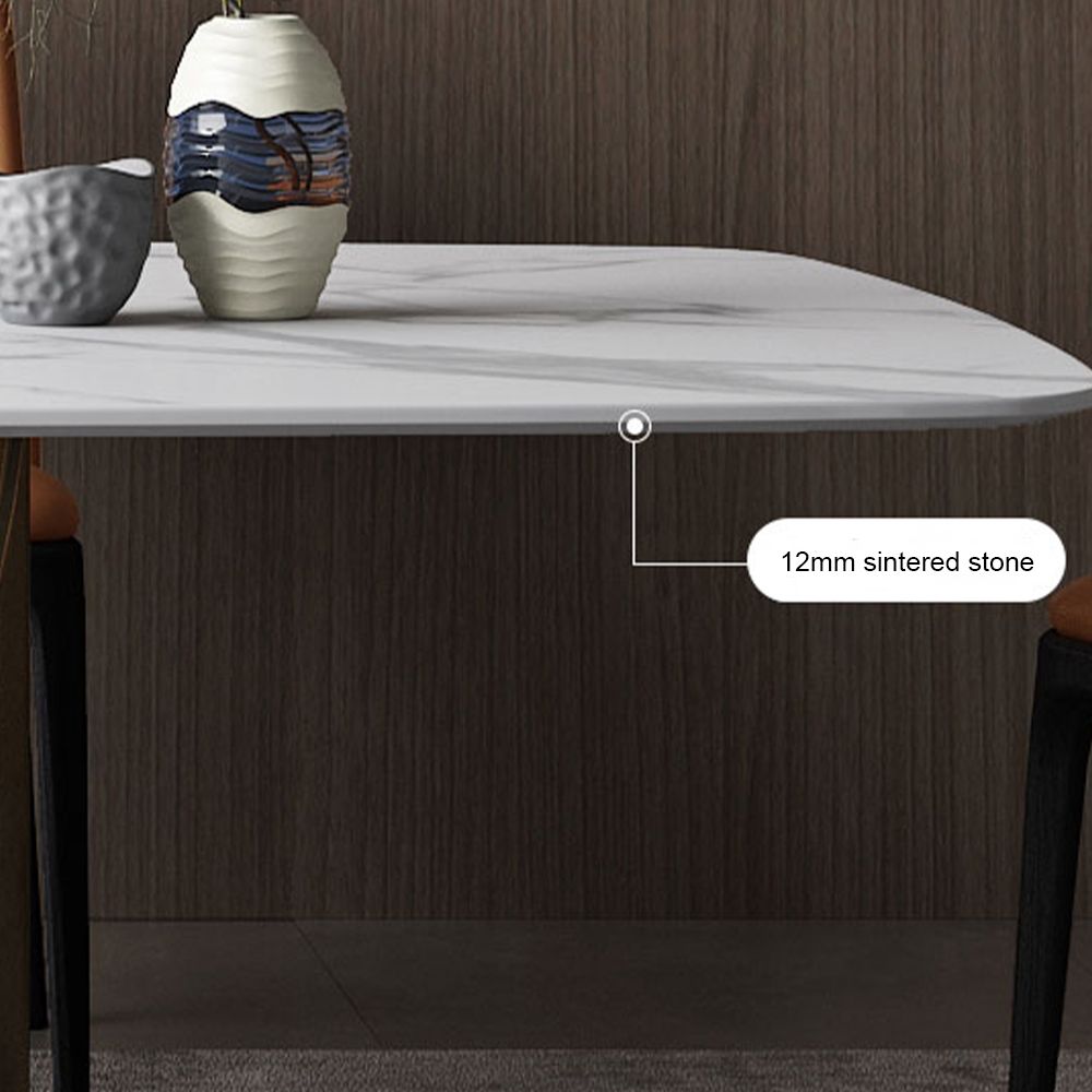 Crenus Hobart Rectangular Dining Table - White/Gold, 62.99”