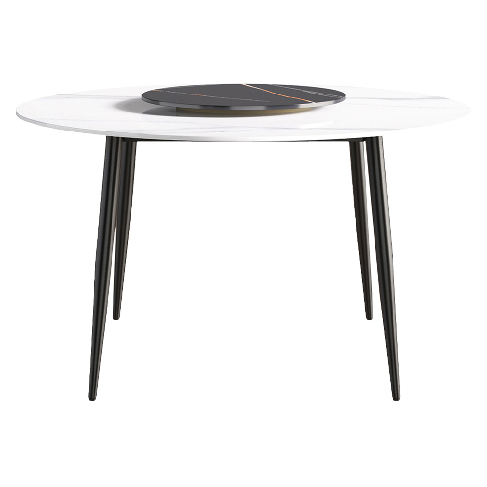 Crenus Lazy Sysan Round Dining Table - White/Gold, 53.15”