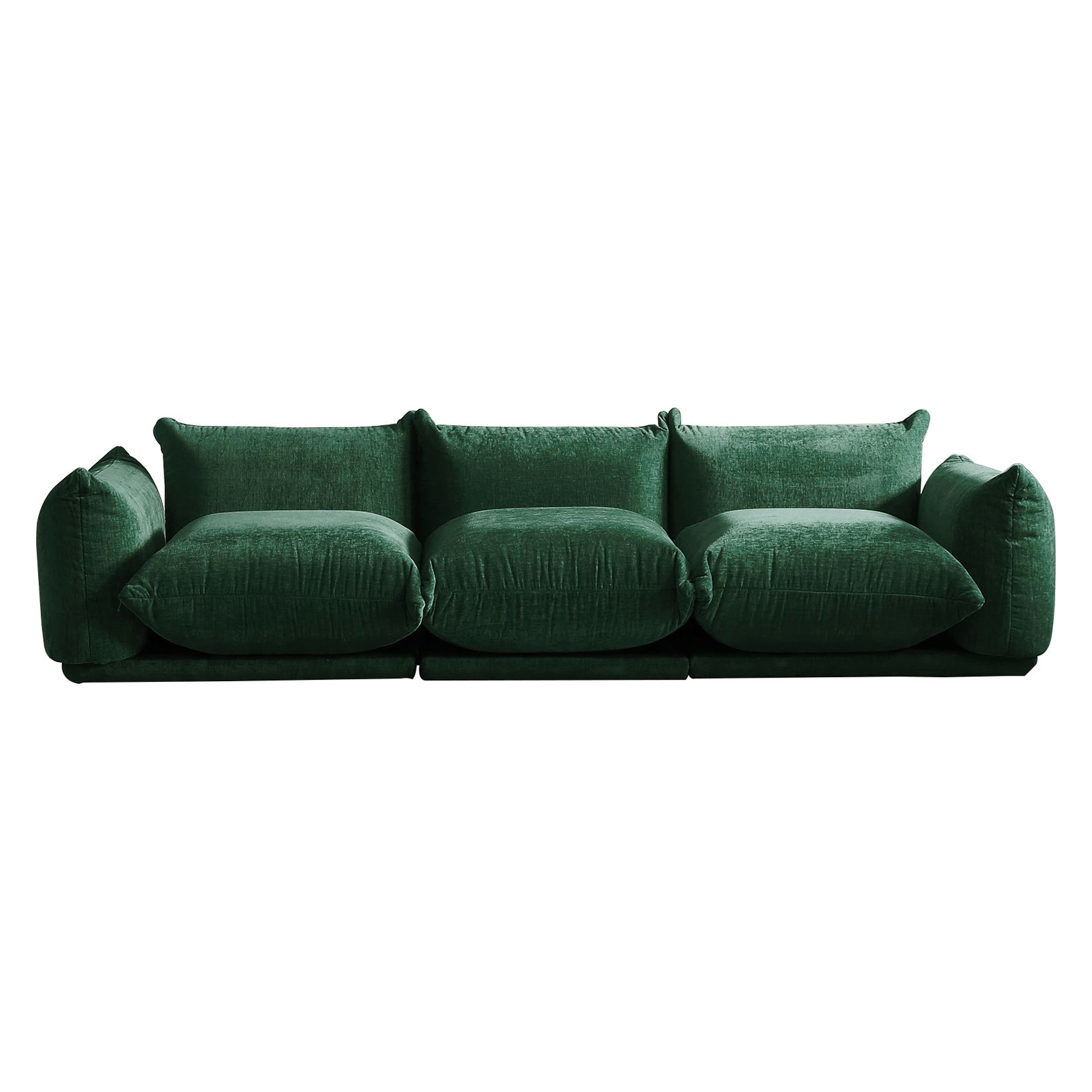 Crenus Sereno 103.93" 3-Seater Sofa Chenille Floor Sectional Couch - Green