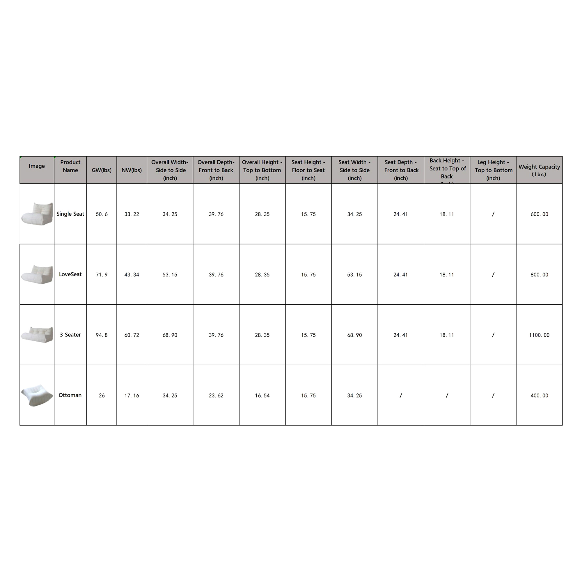 Crenus - 34.25" Caterpillar Sofa Chair
