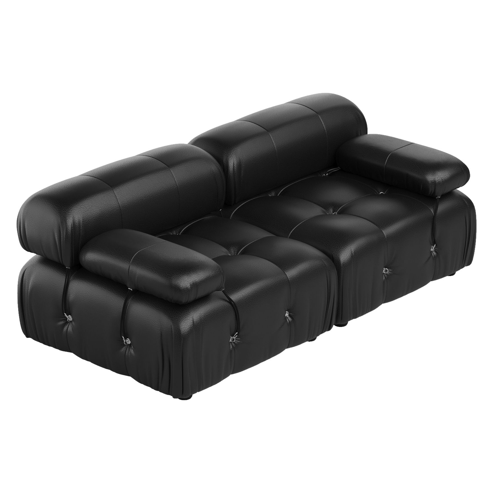 Crenus - Lusso 69.3" Loveseat Leather Sectional Sofa With Removable Armrests