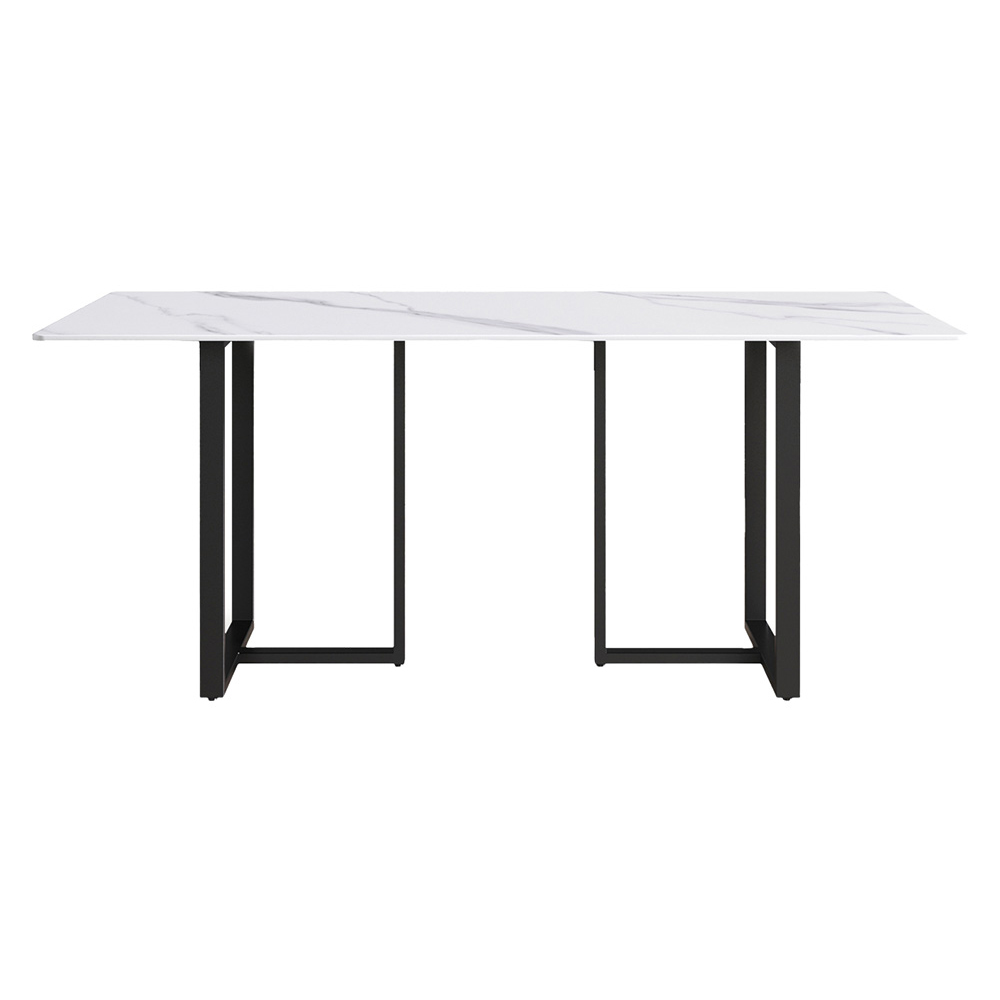 Crenus Trani Rectangular Dining Table - Gray/Gold, 63"