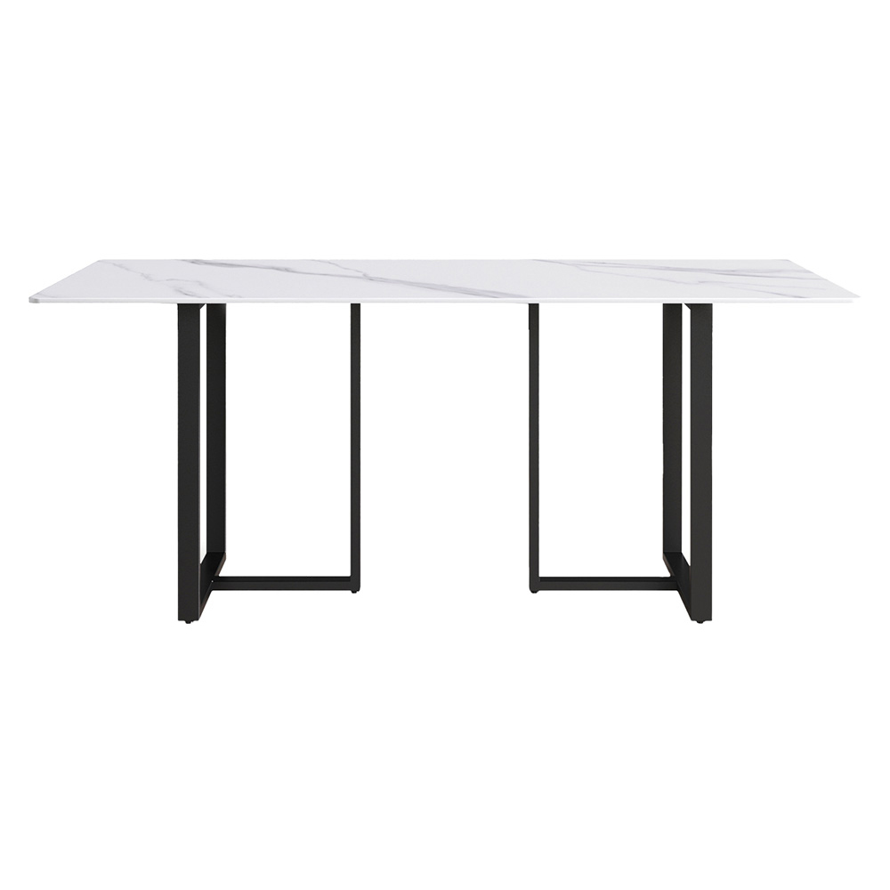 Crenus Trani Rectangular Dining Table - Black/Gold, 63"