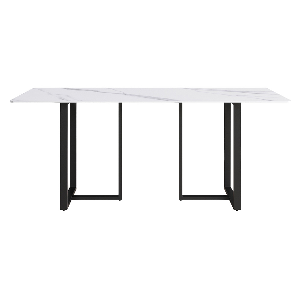 Crenus Trani Rectangular Dining Table - Gray/Black, 63"