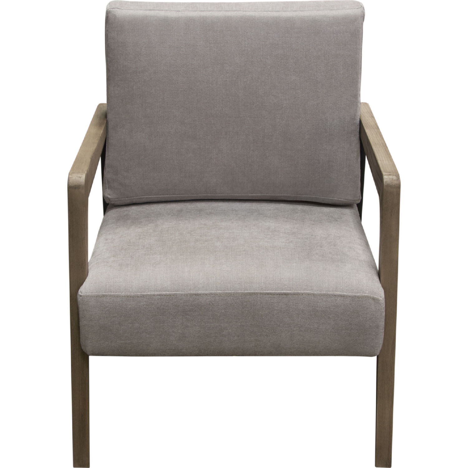 Diamond Sofa Blair Fabric Accent Chair with Curved Wood Leg Detail - Gray