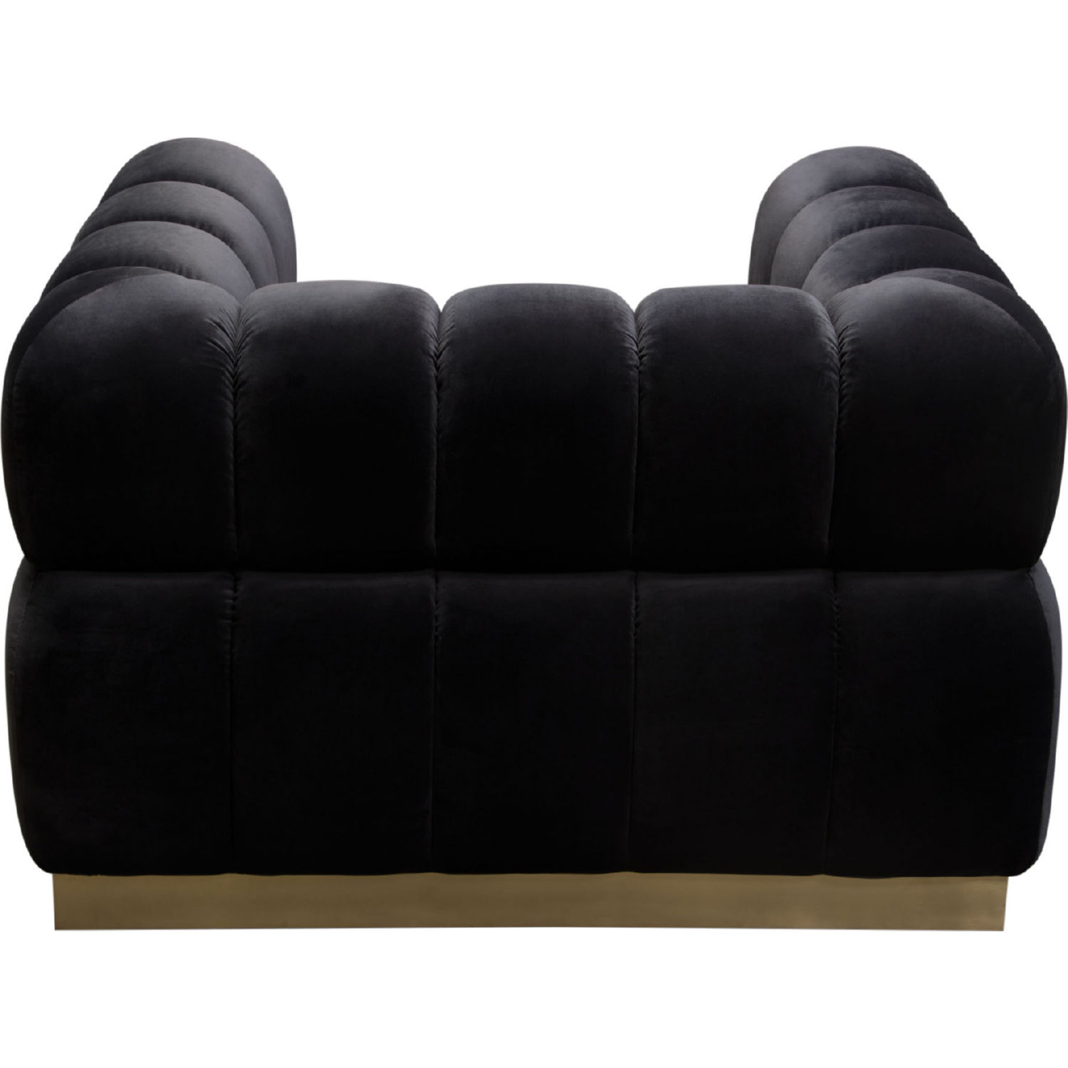 Diamond Sofa Image Low Profile Velvet Chair with Brushed Gold Base - Black