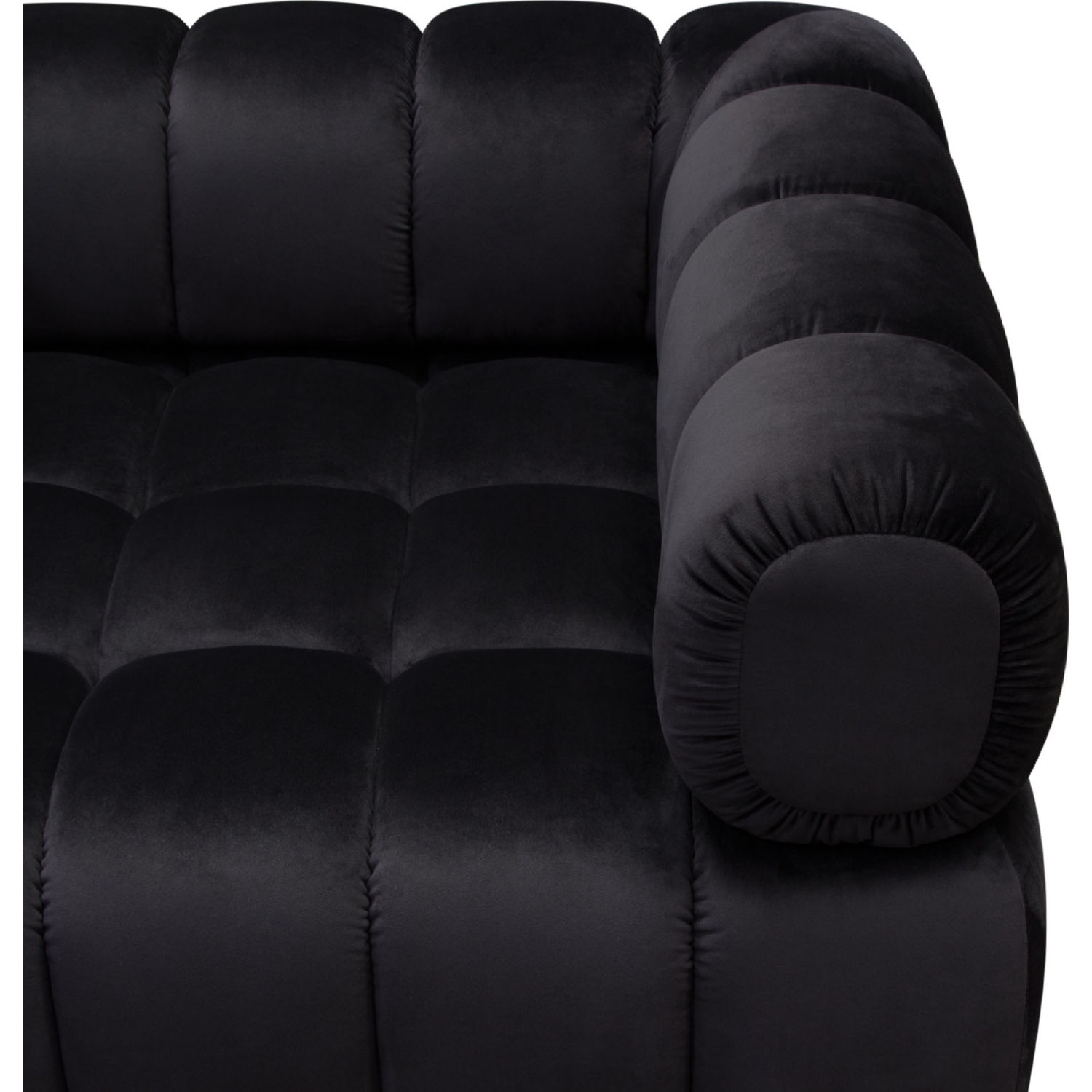 Diamond Sofa Image Low Profile Velvet Chair with Brushed Gold Base - Black